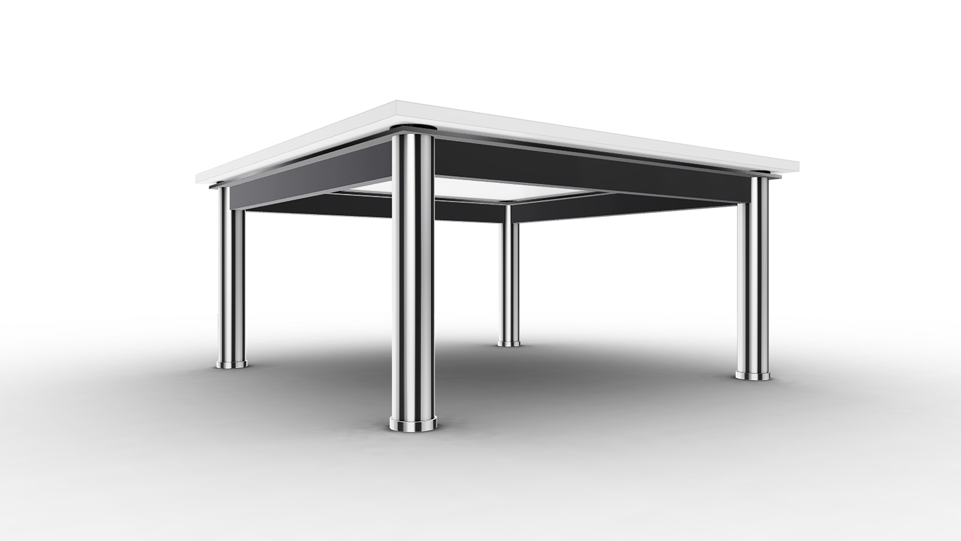 Desktop / LC10-p Square Low Table, designed by Le Corbusier, Pierre Jeanneret, and Charlotte Perriand and made by Cassina