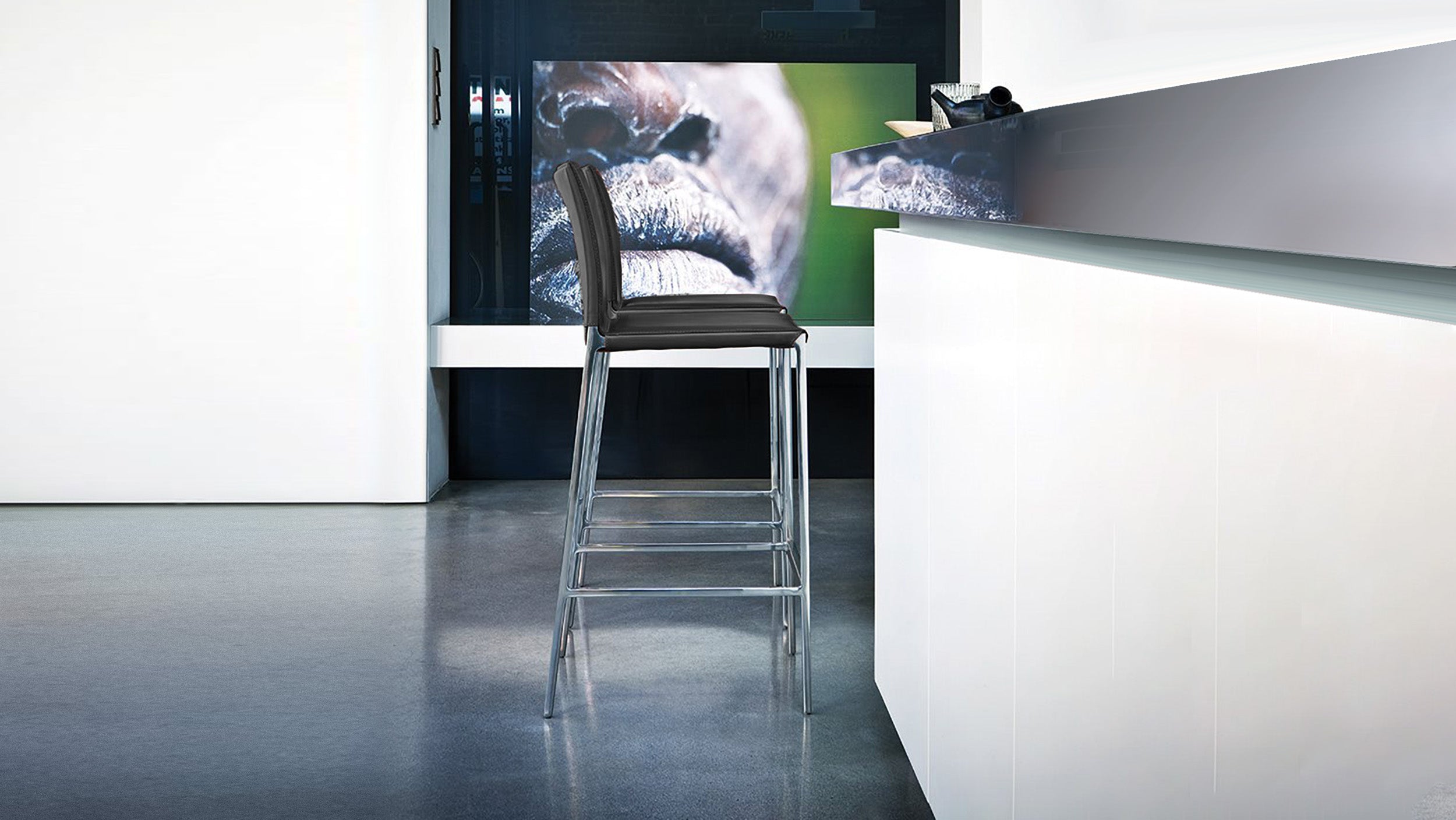 Black / Desktop / Lio Barstool, designed by Roberto Barbieri for Zanotta