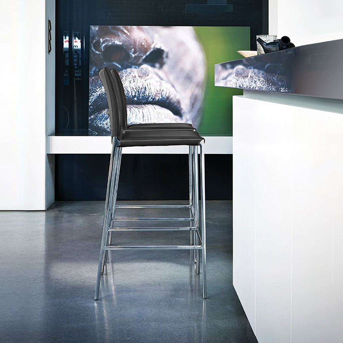 Black / Mobile / Lio Barstool, designed by Roberto Barbieri for Zanotta