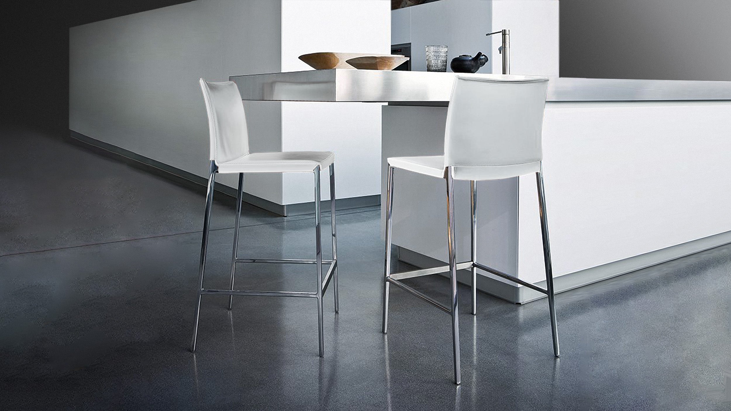 White / Desktop / Lio Counter Stool, designed by Roberto Barbieri for Zanotta