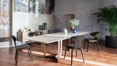 Desktop / Montera Small Armchair in Seppia Leather, designed by Roberto Lazzeroni for Poltrona Frau