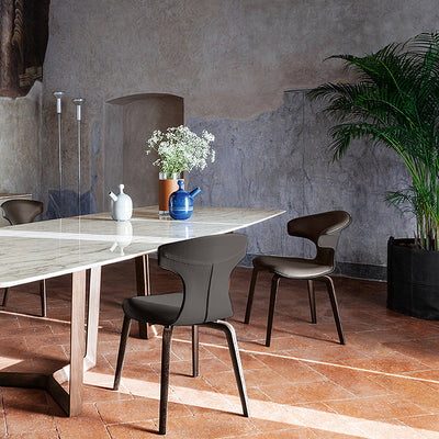 Poltrona Frau Chair Montera Small Armchair in Seppia Leather