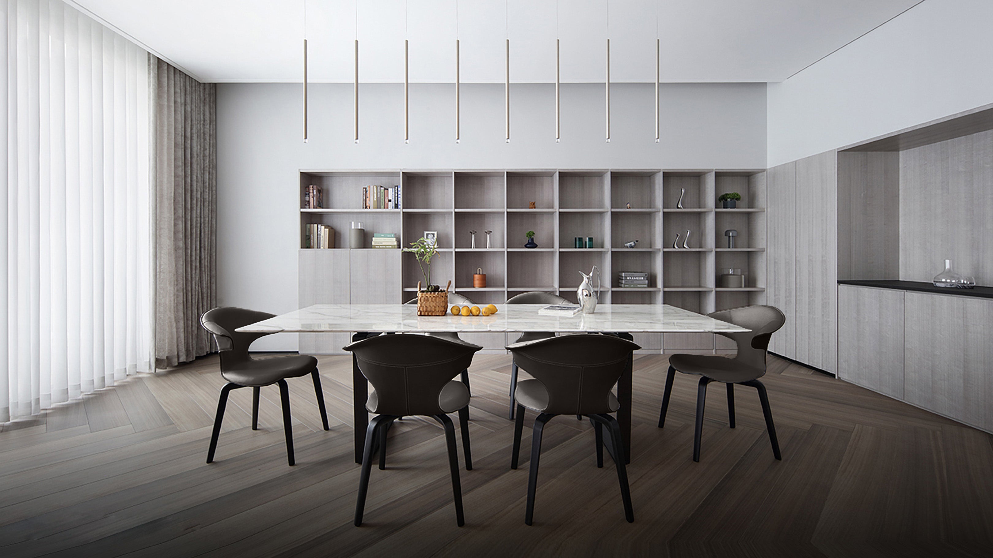 Desktop / Montera Small Armchair in Seppia Leather, designed by Roberto Lazzeroni for Poltrona Frau