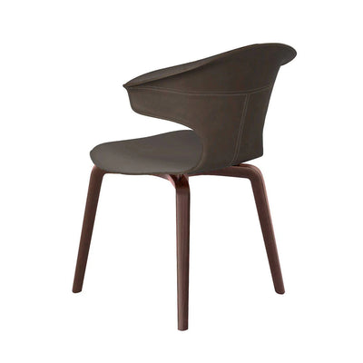Mobile / Montera Small Armchair in Seppia Leather, designed by Roberto Lazzeroni for Poltrona Frau