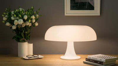 White / Desktop / Nesso Lamp, designed by Giancarlo Mattioli