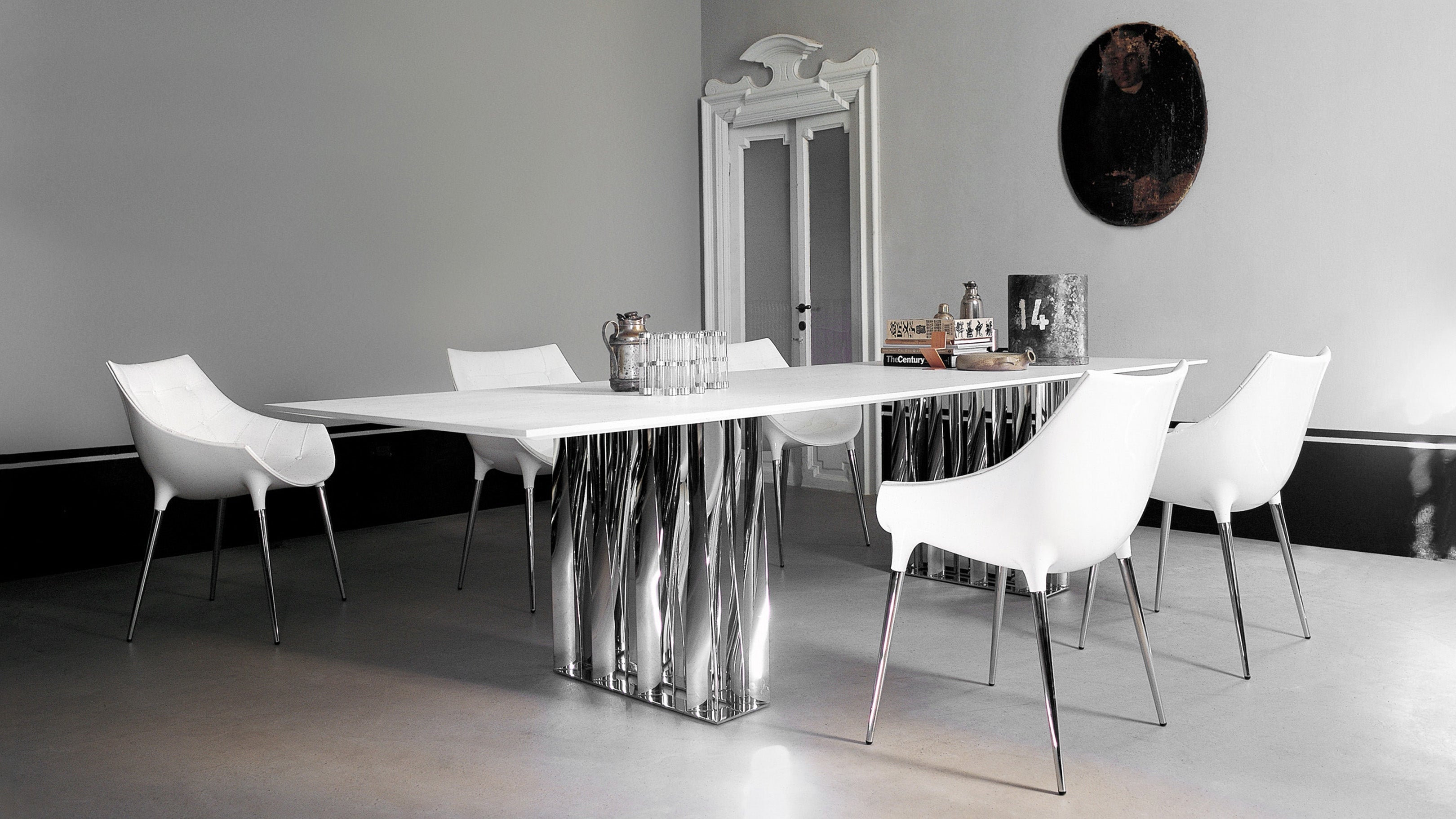White Fabric - Matt White / Desktop / Passion 248 Chair, designed by Philippe Starck for Cassina