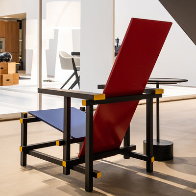 Mobile / Red and Blue Chair, designed by Gerrit T. Rietvelda nd made by Cassina
