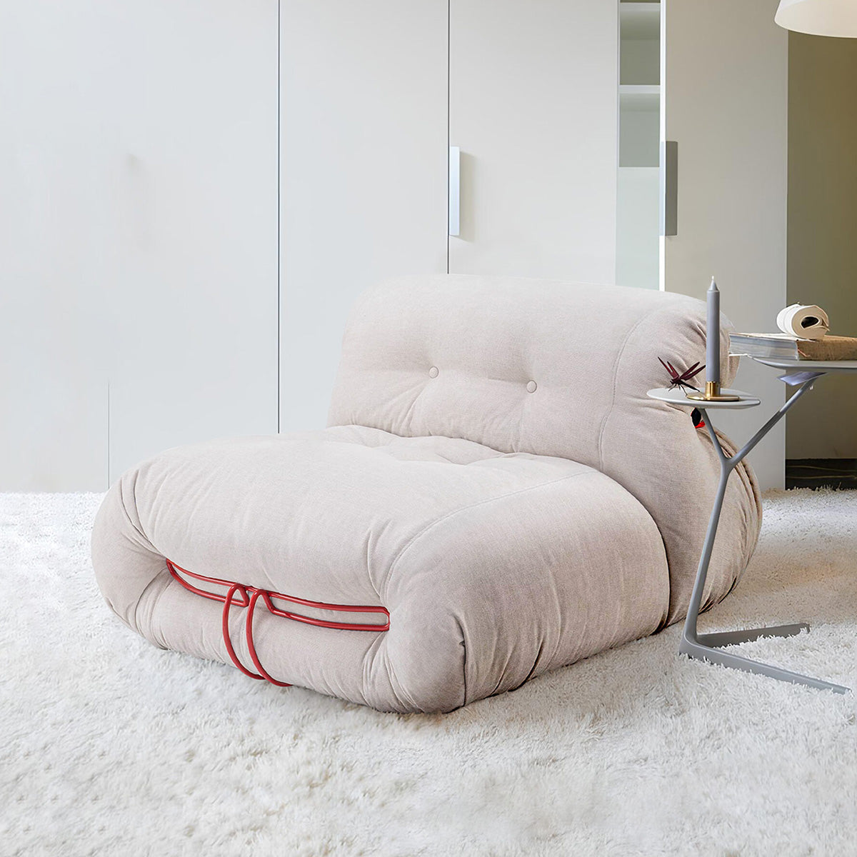 Mobile / Soriana Armchair in Ecru Denim - Limited Edition, designed by Afra and Tobia Scarpa for Cassina