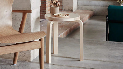 Birch - Natural Top / Desktop / Stool 60, designed by Alvar Aalto made by Vitra