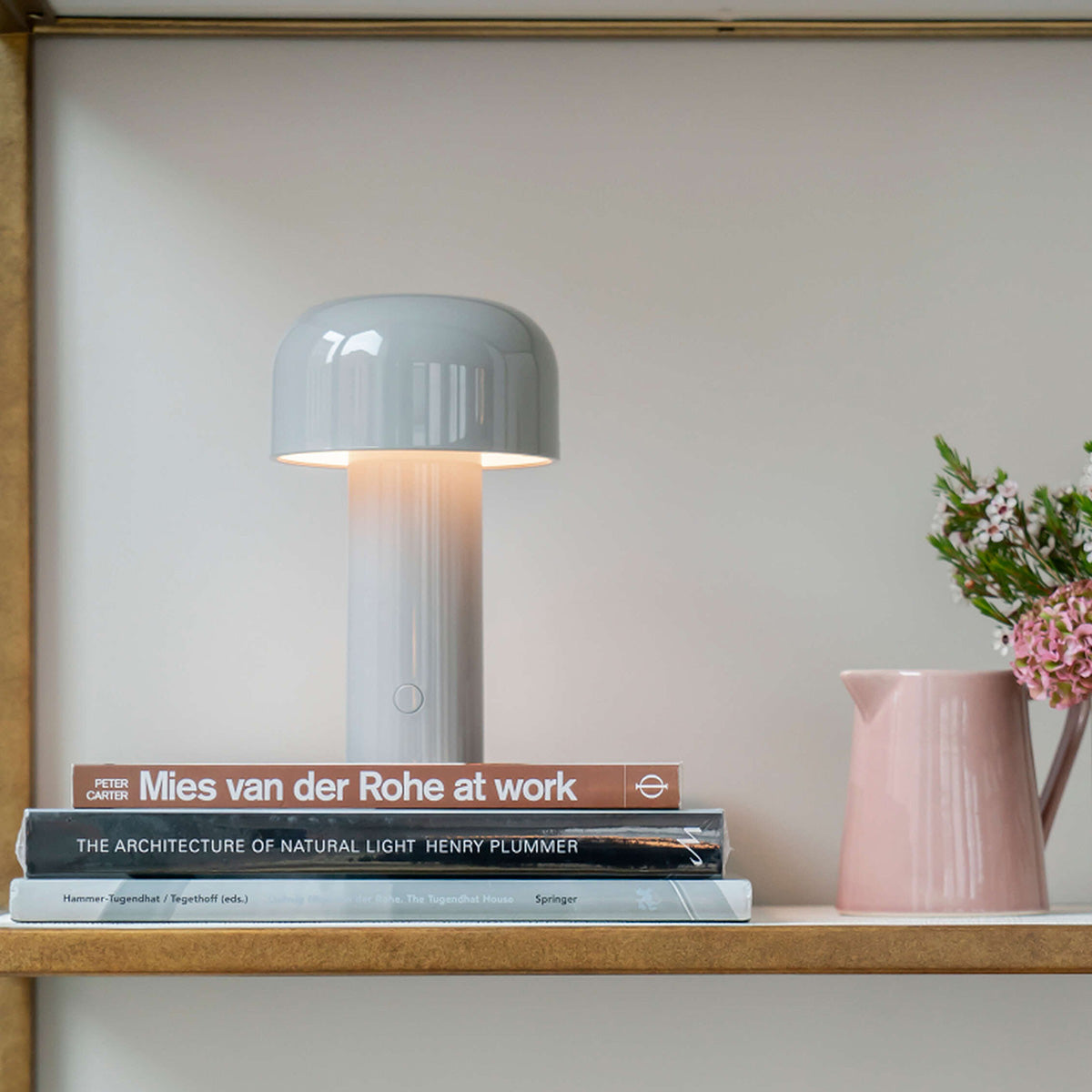 Grey / Mobile / Bellhop Table Lamp, designed by Edward Barber and Jay Osgerby made by Flos