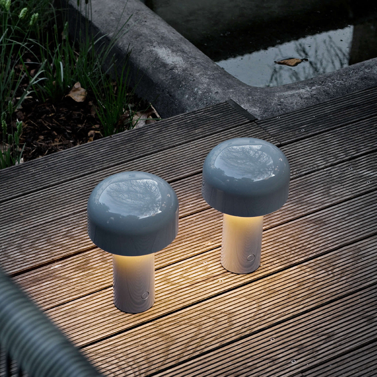 Grey / Mobile / Bellhop Table Lamp, designed by Edward Barber and Jay Osgerby made by Flos