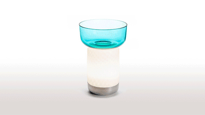 Red / Desktop / Artemide Bonta Lamp + Bowl, designed by Attila Veress and Davide Oldani