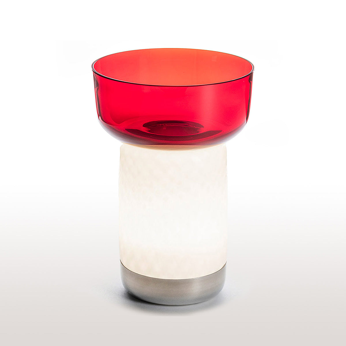 Red / Mobile / Artemide Bonta Lamp + Bowl, designed by Attila Veress and Davide Oldani