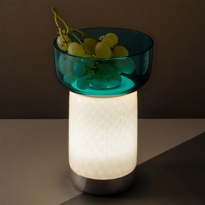 Turquoise / Mobile / Artemide Bonta Lamp + Bowl, designed by Attila Veress and Davide Oldani