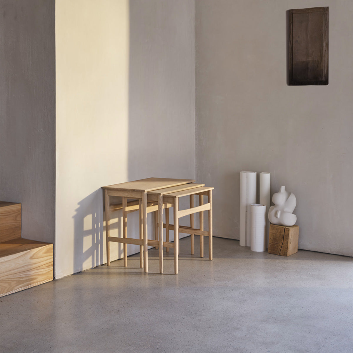 Oak Soap / Mobile / CH004 Nesting Tables, designed by Hans J. Wegner for Carl Hansen