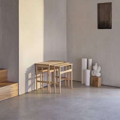 Oak Soap / Mobile / CH004 Nesting Tables, designed by Hans J. Wegner for Carl Hansen