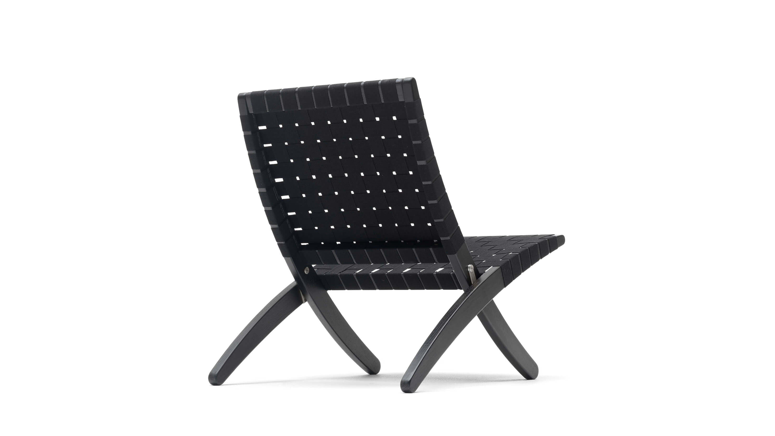Oak Painted Black - Black Webbing / Desktop / MG501 Cuba Chair, designed by Morten Gottler for Carl Hansen