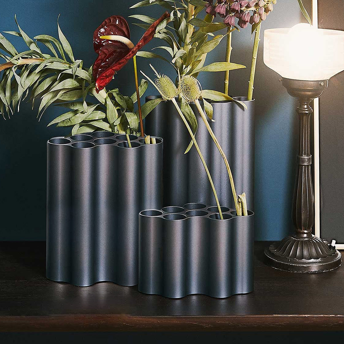 Large - Steel Blue / Mobile / Nuage Vases, designed by Ronan &amp; Erwan Bouroullec for Vitra