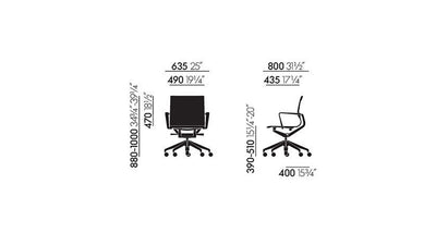 Desktop / Physix Office Chair in Deep Black, designed by Alberto Meda for Vitra