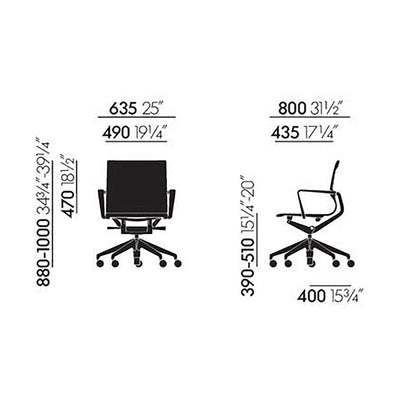 Mobile / Physix Office Chair in Deep Black, designed by Alberto Meda for Vitra