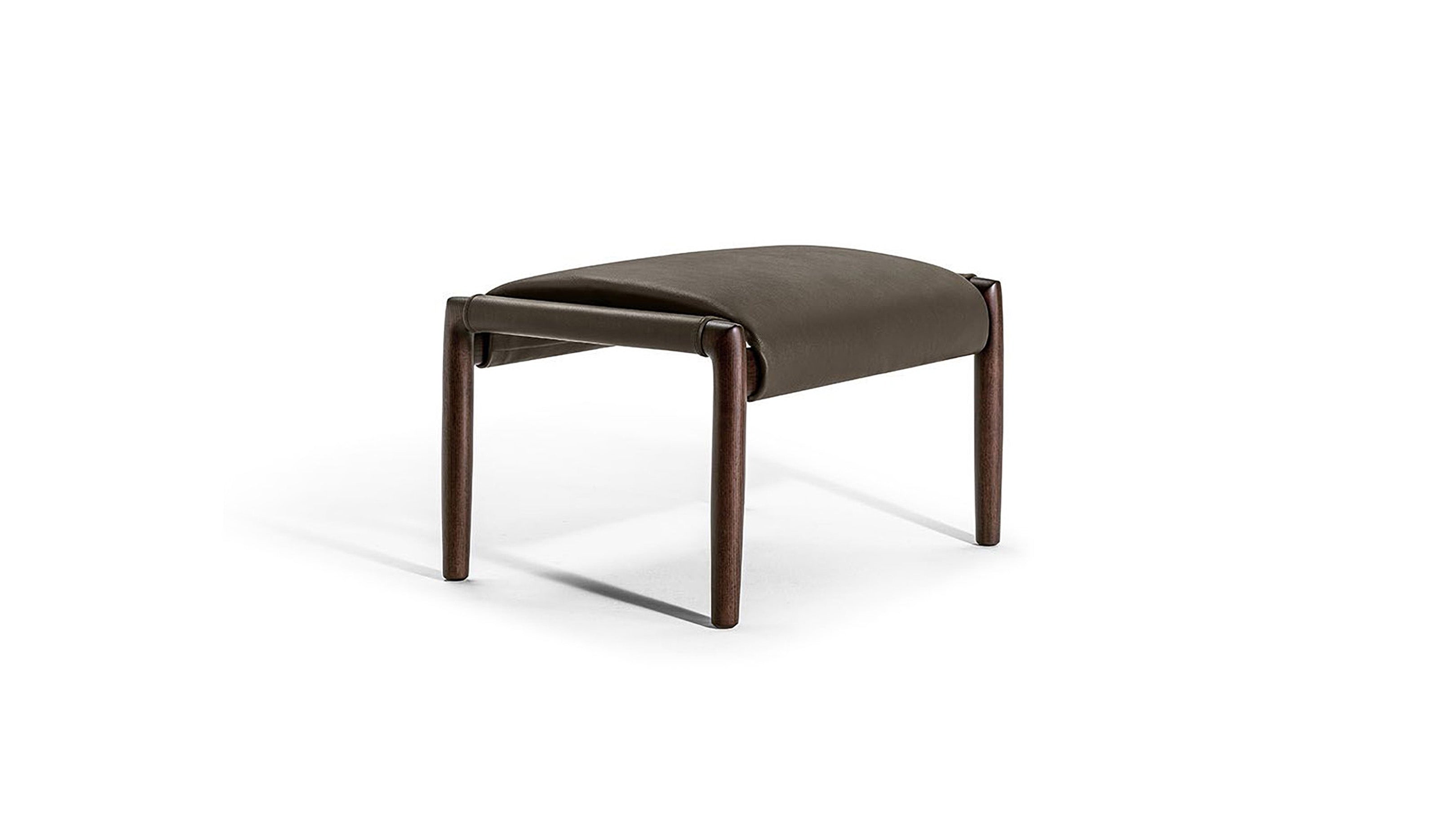 Desktop / Times Lounge Ottoman in Soul Dusty Leather, made by Poltrona Frau