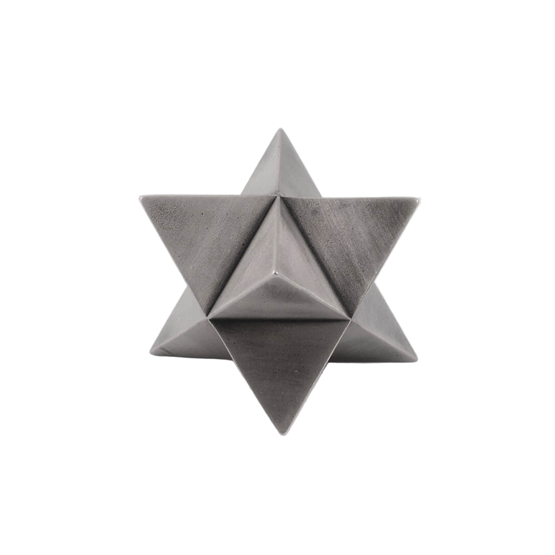 Aged Silver / Mobile / BlackMenu / Merkaba Paperweight, designed By VAU