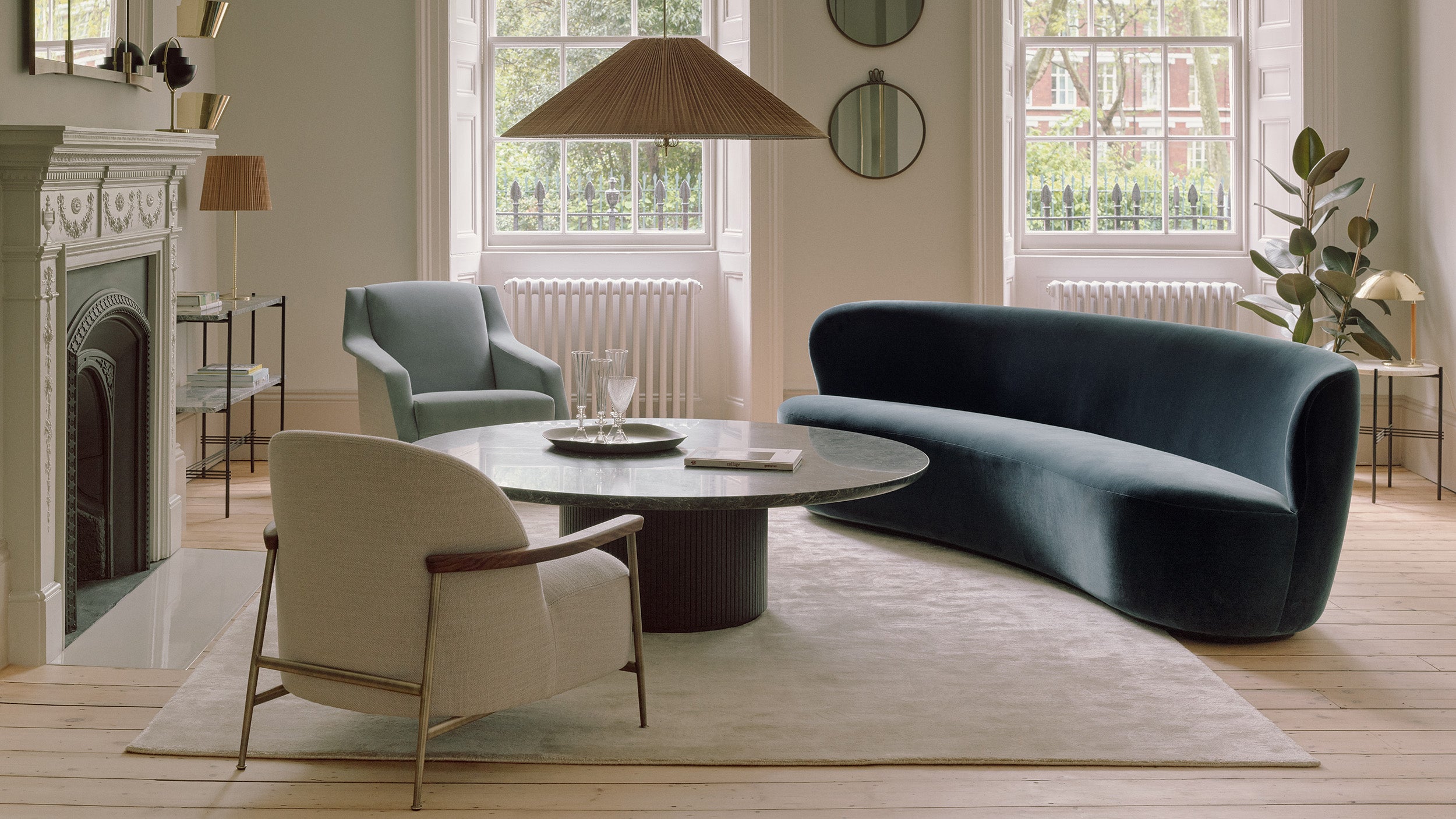Desktop / Moon Coffee Table, designed by Space Copenhagen for Gubi