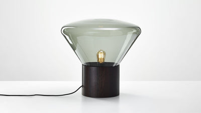 Black Oak - Smoke Glass / Desktop / Muffins Large Table Lamp, designed by Lucie Koldova &amp; Dan Yeffet for Brokis