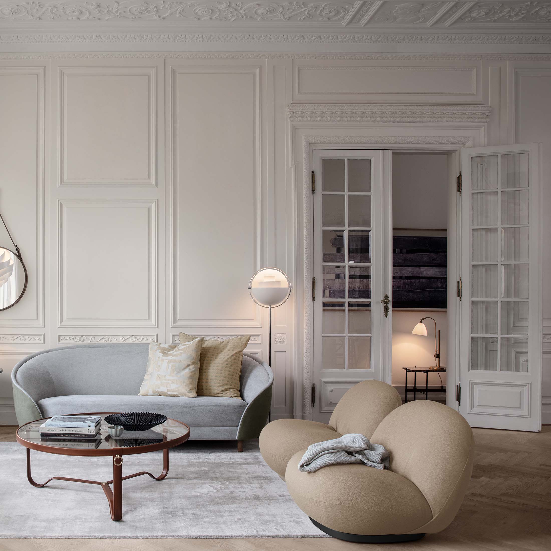 Chrome - White Semi Matt / Mobile / Multi-Lite Floor Lamp, designed by Louis Weisdorf for Gubi