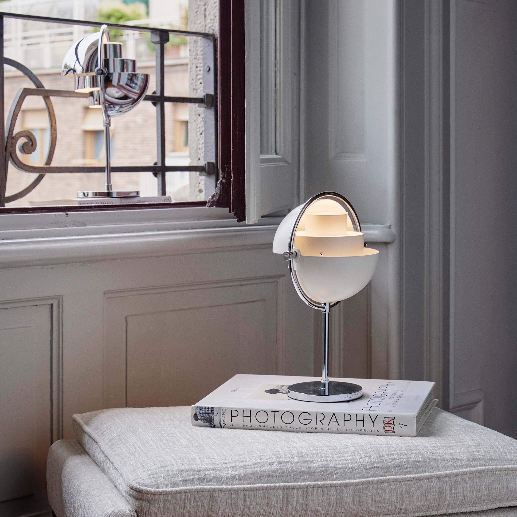 Chrome - White Semi Matt / Mobile / Multi-Lite Portable Lamp, designed by Louis Weisdorf for Gubi