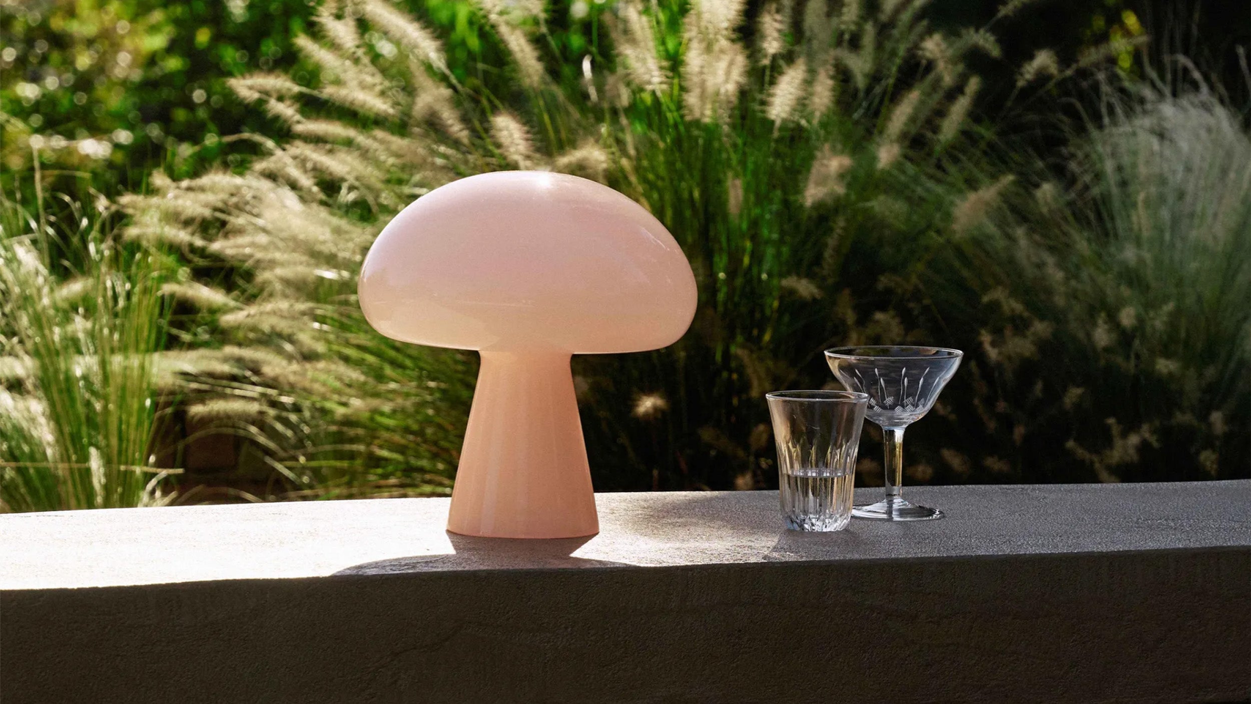 Powder Pink / Desktop / Obello Portable Lamp, designed by Mathieu Matégot for Gubi