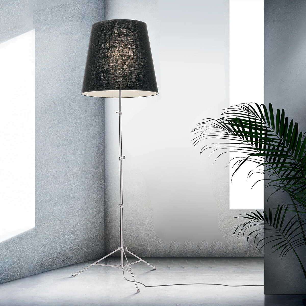 Black Jute Shade / Mobile / BlackMenu / Gilda Floor Lamp, designed by Enrico Franzolini