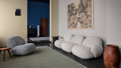 Desktop / Pacha Lounge Chair, designed by Pierre Paulin and made by Gubi