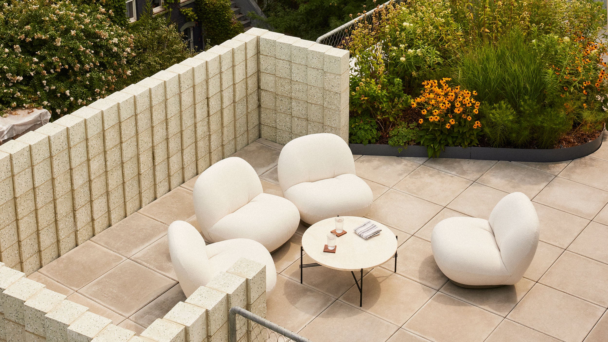Desktop / Pacha Lounge Chair, designed by Pierre Paulin and made by Gubi