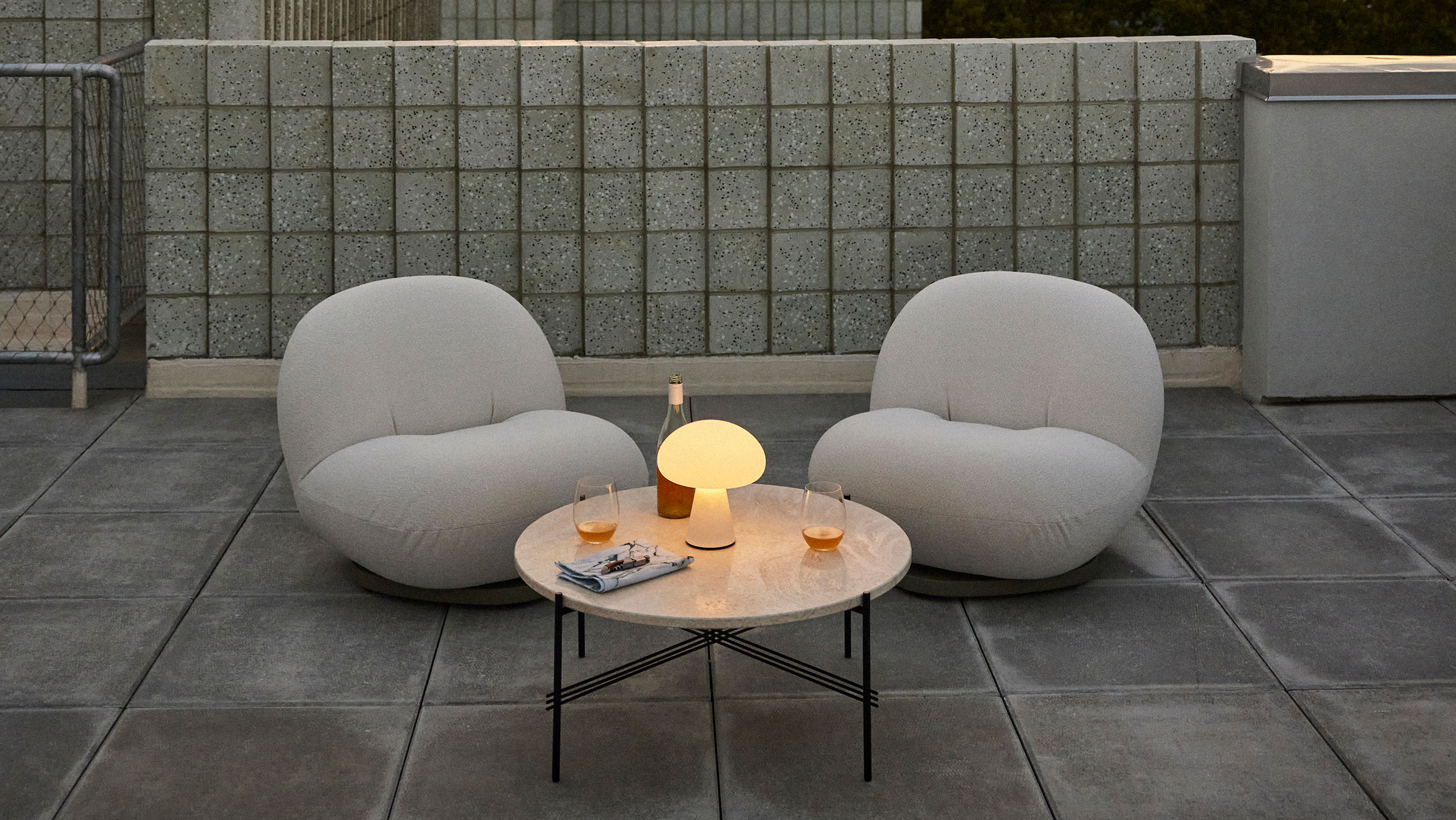 Desktop / Pacha Lounge Chair, designed by Pierre Paulin and made by Gubi
