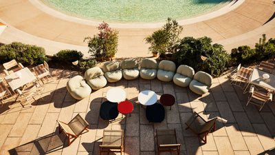 Desktop / Pacha Lounge Chair, designed by Pierre Paulin and made by Gubi