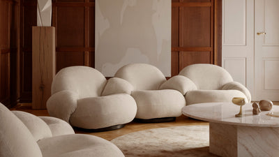 Desktop / Pacha Sofa, designed by Pierre Paulin and made by Gubi