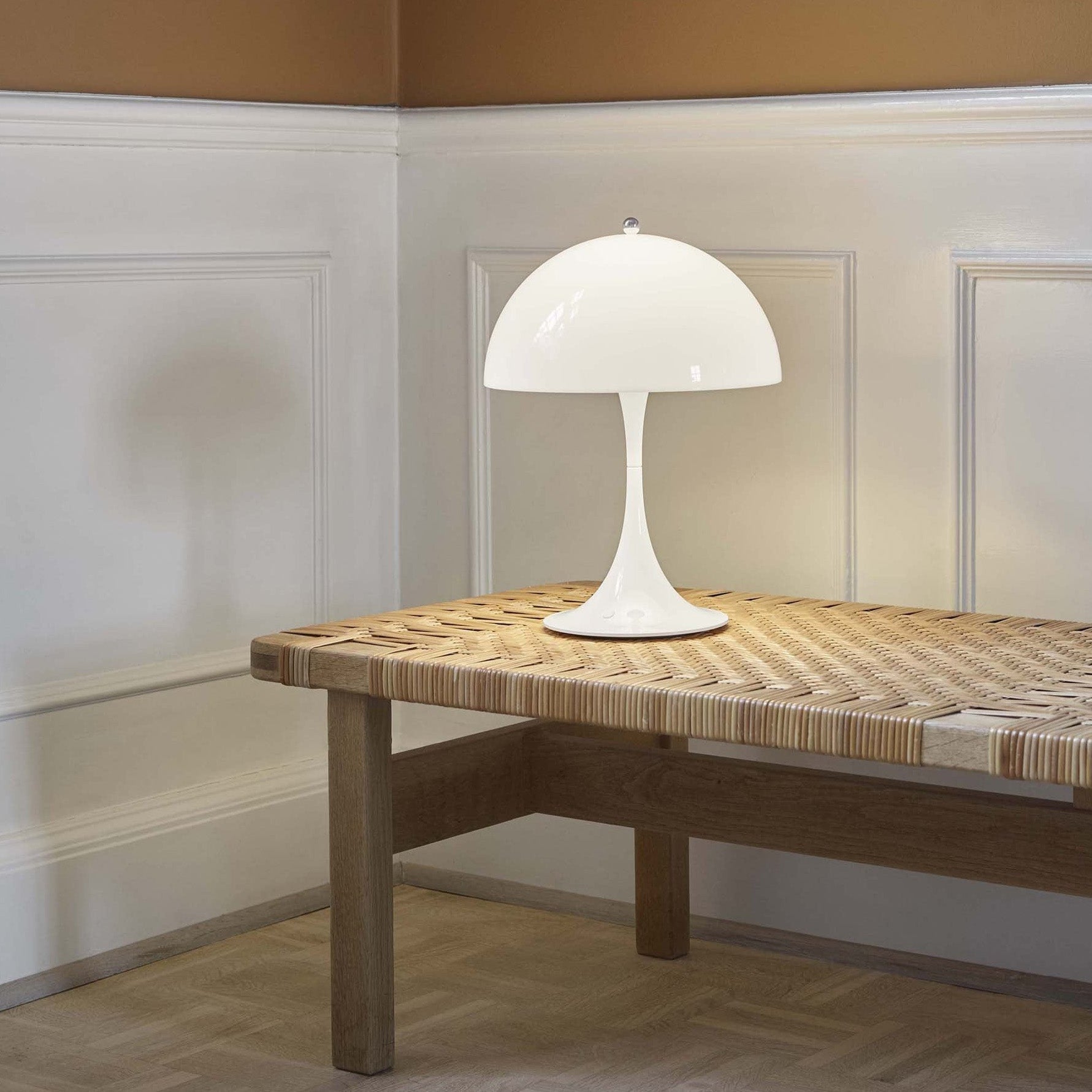 Opal White / Mobile / Panthella 250 Portable Table Lamp, designed by Verner Panton and made by Louis Poulsen