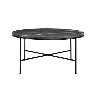 Fritz Hansen Planner™ MC300 Coffee Table by Paul McCobb. Black marble tabletop rests on sleek metal legs.