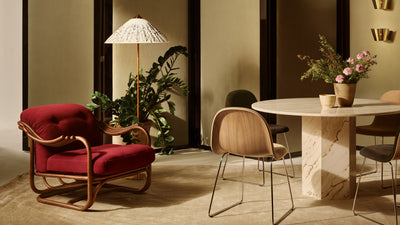 Desktop / Poltrona Tria Lounge Chair, designed by Carlo de Carli and made by Gubi