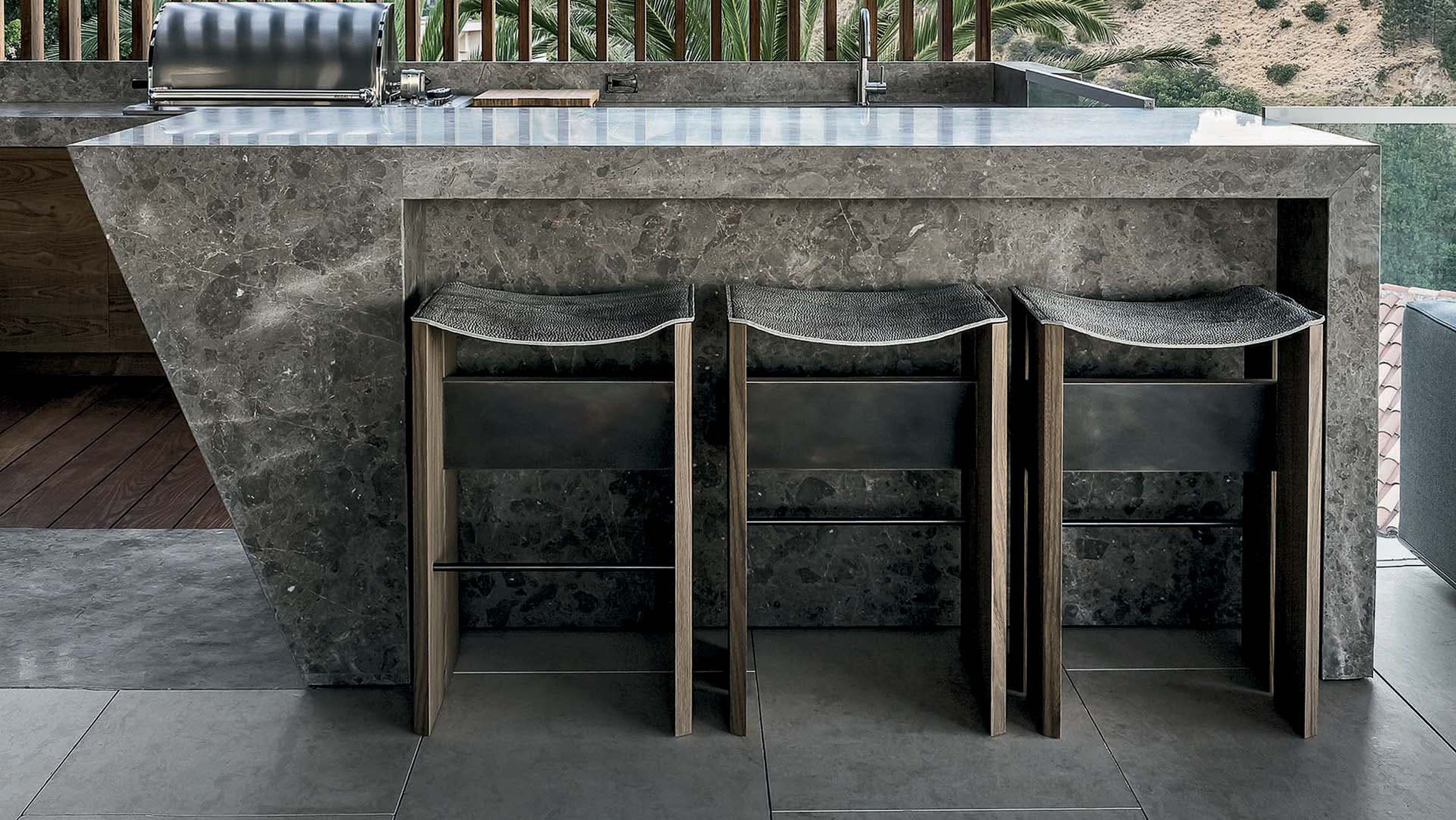 Desktop / Rio Stool, designed by Massimo Castagna for Henge