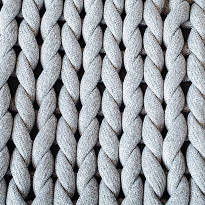 COVO Roxy Maxi Cushion by Rosanna Contadini. Twisted white rope strands form a uniform, textured nautical pattern.