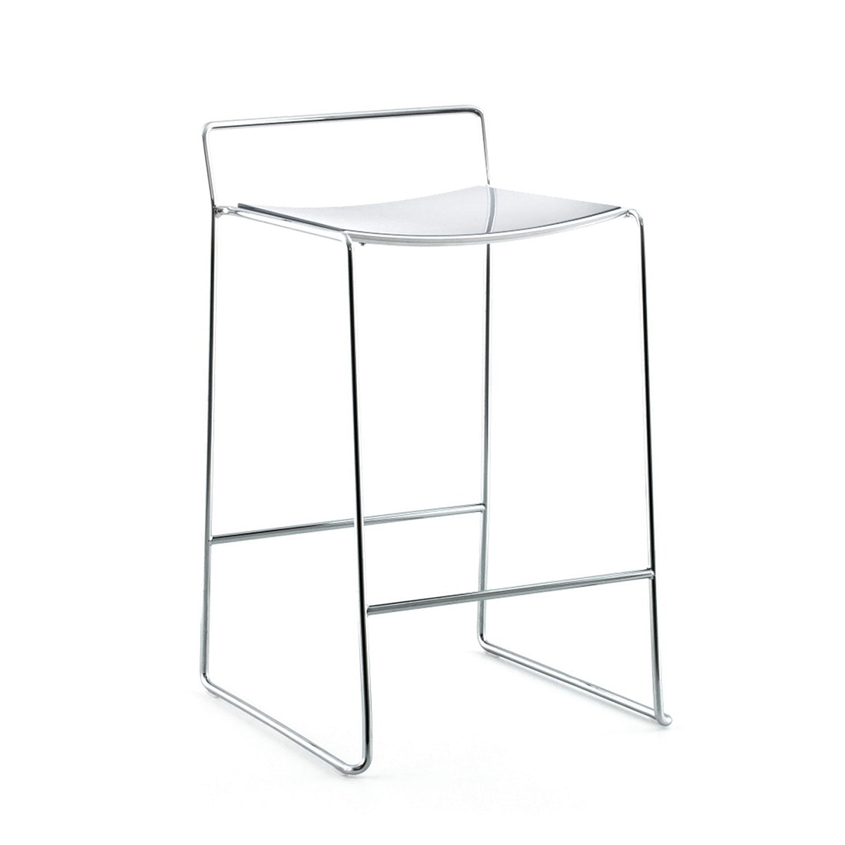 Mobile / Spindle Counter Stool in Glossy White, designed by Piero Lissoni for Porro