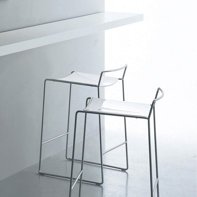 Porro Bar Stool Spindle Counter Stool in Glossy White