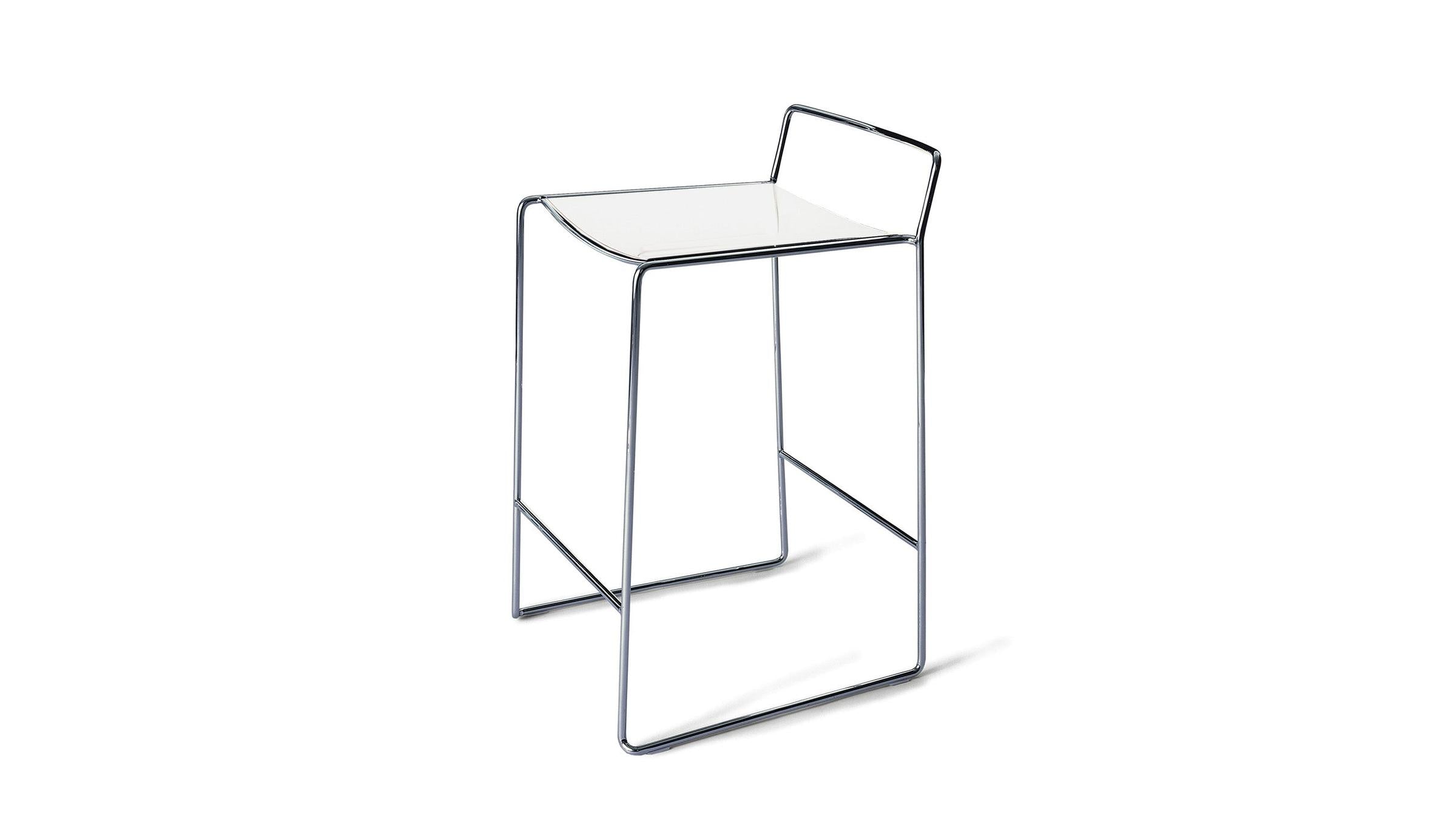 Porro Bar Stool Spindle Counter Stool in Glossy White