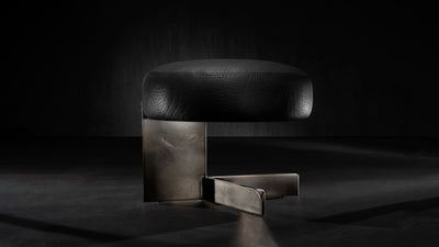Desktop / Tambourine Pouf, designed by Ugo Cacciatori for Henge