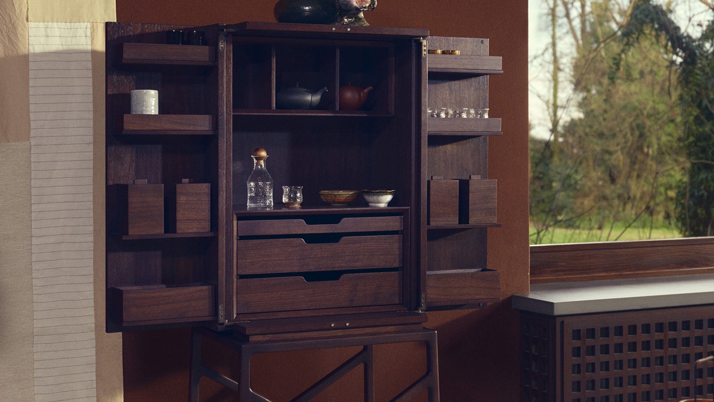 Desktop / Teahouse Cabinet by Christophe Pillet for Ceccotti Collezioni
