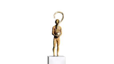Desktop / Thoughts I – The Question bronze sculpture, designed by Raffaella Benetti