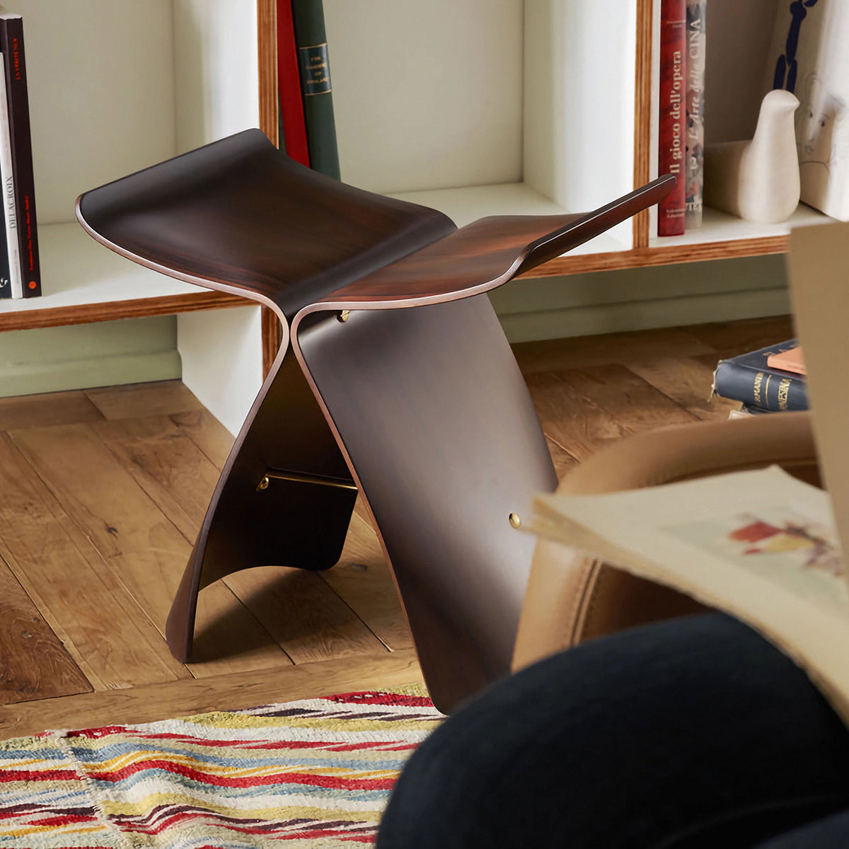 Rosewood / Mobile / BlackMenu / Butterfly Stool Designed By Sori Yanagi for Vitra