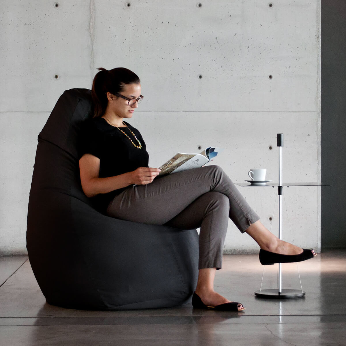 Black / Mobile / BlackMenu / Sacco VIP Bean Bag Chair by Gatti, Paolini and Teodoro for Zanotta